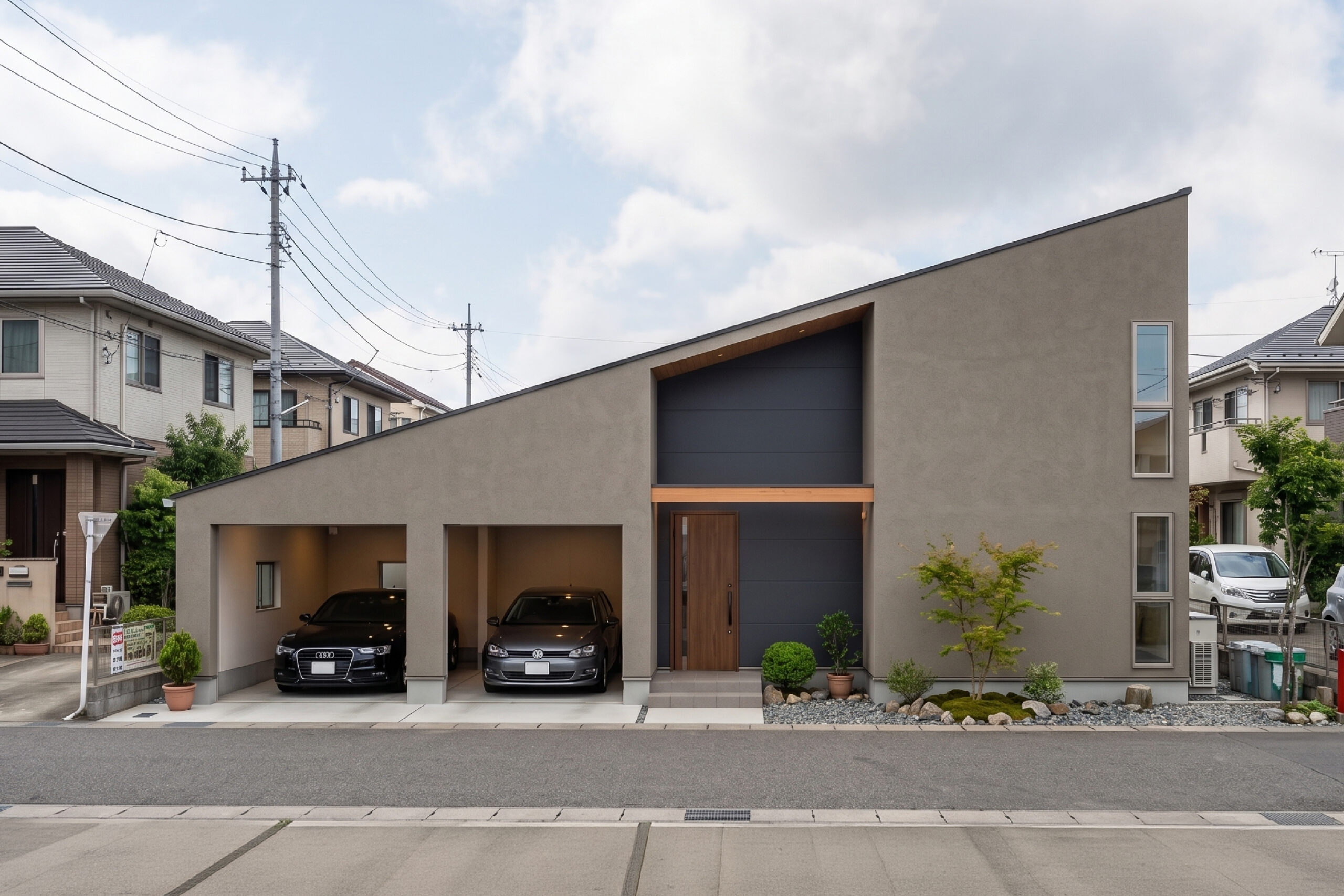 大胆な造形 × 上質ホテルライクの平屋